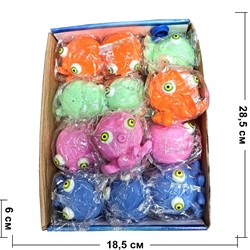 Антистресс игрушка резиновая Осьминог 12 шт/упаковка - фото 229239