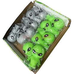 Антистресс игрушка резиновая Инопланетянин 12 шт/упаковка - фото 229252
