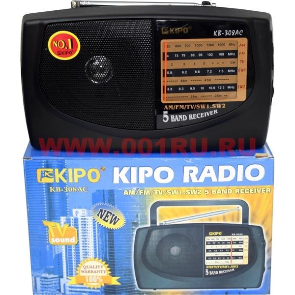 Радио FM/AM Kipo KB-308AC от сети или батареек.