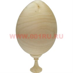 Яйцо деревянное 13 см под роспись с подставкой - фото 100284