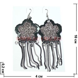 Серьги (H-3) звезды серебристые цена за упаковку из 12 пар - фото 101071