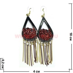 Серьги (H-3) капли коралловые 12 пар в упаковке - фото 101079