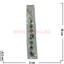 Браслет с камнями серебристый (M-100) узорчатый цена за упаковку из 12шт - фото 101163
