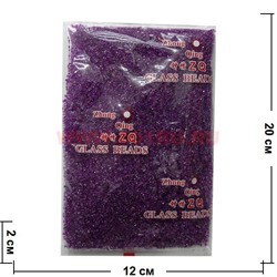 Бисер №12 (1,9 мм) темно-сиреневый №813 прозрачный 450 грамм - фото 101288