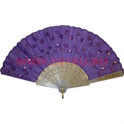 Веер с вышивкой фиолетовый - фото 101361
