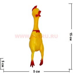 Игрушка «курица мини» 15 см со звуком резиновая 360 шт/кор - фото 102792