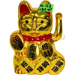 Кот манэки-нэко (KL-153) из пластика 11,5 см на 1 АА батарейку 180 шт/кор - фото 103291