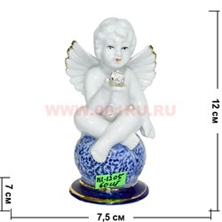 Ангелочек (KL-1205) фарфоровый 12 см с жемчужиной 60 шт/кор - фото 103405
