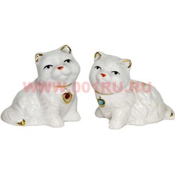 Кошечки из фарфора (Z-79) цена за 2 штуки со стразами - фото 103416