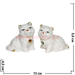 Кошечки из фарфора (Z-79) цена за 2 штуки со стразами - фото 103417