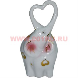 Два слоника «сердце» 13 см (KL-1118) из фарфора - фото 103463