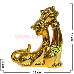 Котики золотые парочка (KL-713) 15 см высота 96 шт/кор - фото 103581