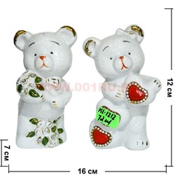 Мишки из фарфора (KL-1212) со стразами 72 шт/кор (цена за 1 шт) - фото 103636