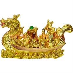 Статуэтка "Золотой дракон-лодка с 8 богами" - фото 104126