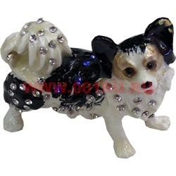 Шкатулка со стразами «Собака» цвета в ассортименте - фото 104333