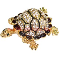 Шкатулка "Черепаха" с серебристыми стразами - фото 104386