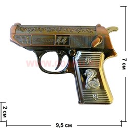 Зажигалка газовая сувенир «Пистолет с драконом» с лазером - фото 104526