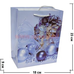 Пакет подарочный «Новый Год» 23х18 см (12 шт/упаковка) из плотного картона - фото 104583