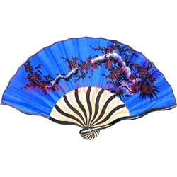 Веер (натуральный шелк, бамбук), рисунки и цвета в ассортименте - фото 104939