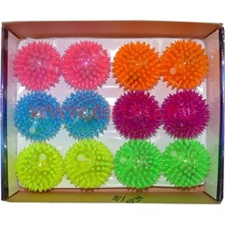 Мячики светящиеся "ежики" со звуком 70 мм, цена за 12 штук - фото 105012