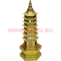 Пагода с подсветкой из металла 18 см (под золото) - фото 105235