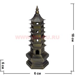 Пагода с подсветкой из металла 18 см (под бронзу) - фото 105253