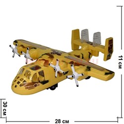 Самолет 28 см длина (музыкальная игрушка, ездит) - фото 105904