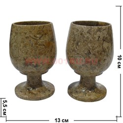 Набор из 2 бокалов 10 см (2,5х4) из яшмы в картонной коробочке - фото 106448