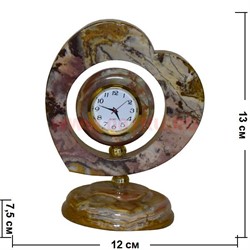 Часы из оникса «Сердце» 13 см - фото 106501