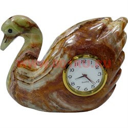 Часы из оникса "Лебедь" 8,5 см - фото 106668