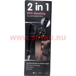 Расческа выпрямитель волос PTC Heating 2-в-1 с ионизацией 20 шт/кор - фото 106818