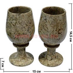 Набор из 2 бокалов 14,5 см (3х6) из яшмы в картонной коробке - фото 106830