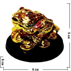 Жаба на слитках малая на подставке под золото - фото 107539