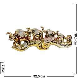 5 слонов из керамики на мосту (810B) 32,5 см длина - фото 108380