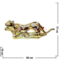 Леопард из керамики под золото (810G) 46 см длина - фото 108475