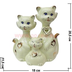 Семья котов из керамики (NS-900) 20,5 см - фото 108564