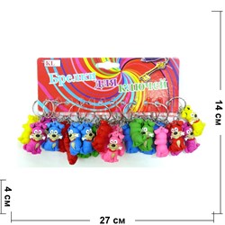 Брелок собачка резиновая с костью (MDK-03) цена за 120 шт - фото 109744