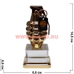 Зажигалка USB спиральная «Граната» на пьедестале - фото 110041