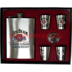 Набор с Флягой 8 унций Jim Beam + 4 стаканчика (D-1703) - фото 110042