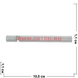 Трубка курительная стеклянная большая прозрачная 10,5 см - фото 110191