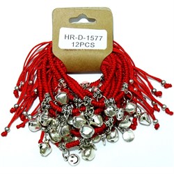 Браслет Красная нить с подвеской (1577) смайлик 12 шт/упаковка - фото 110469