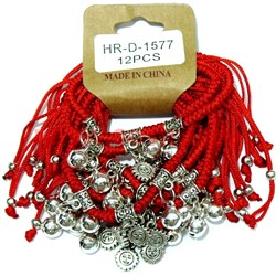 Браслет Красная нить с подвеской (1577) солнце 12 шт/уп - фото 110475