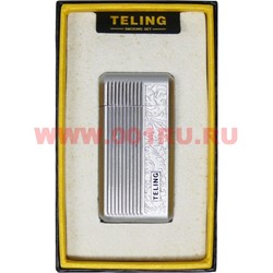 Зажигалка газовая Teling металл с полосками - фото 110528