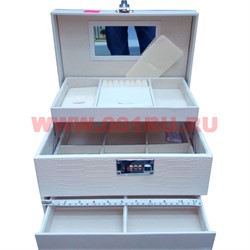 Шкатулка-автомат для украшений и косметики (62) с зеркалом - фото 112311