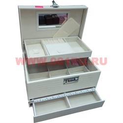 Шкатулка-автомат для украшений и косметики (62) с зеркалом - фото 112312