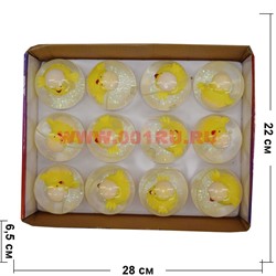Игрушка мяч с водой «цыпленок» 65 мм цена за 12 шт - фото 112683