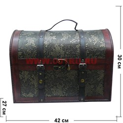 Шкатулка 3-в-1 деревянная 30 см высота - фото 113312