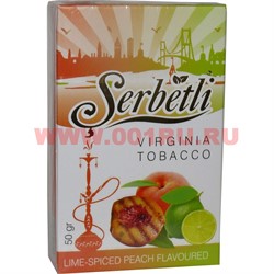 Табак для кальяна Шербетли 50 гр "Лайм и персик со специями" (Serbetli Lime Spiced Peach) - фото 113562