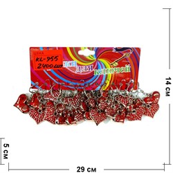 Брелок Сердце (KL-955) красное из полимерных материалов 120 шт/блок - фото 113961