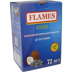 Кокосовый уголь для кальяна Flames 72 шт 25 мм - фото 114295